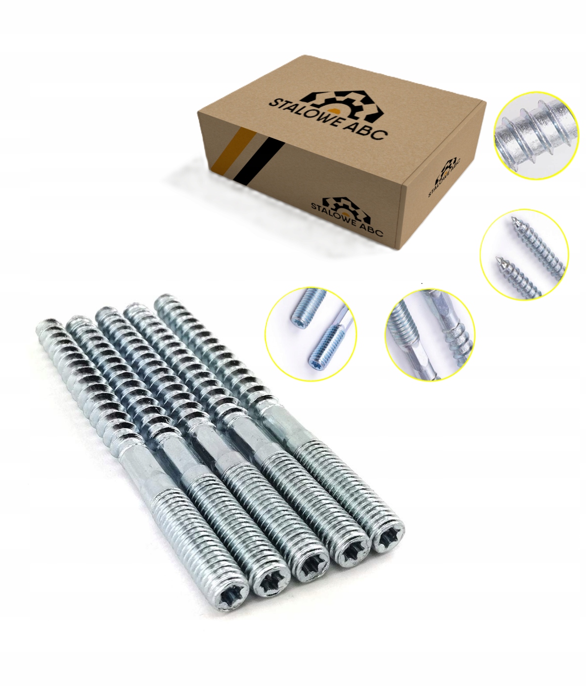 Dvouzávitový závitový kolík M8x140mm Torx Pozink balení 100 ks