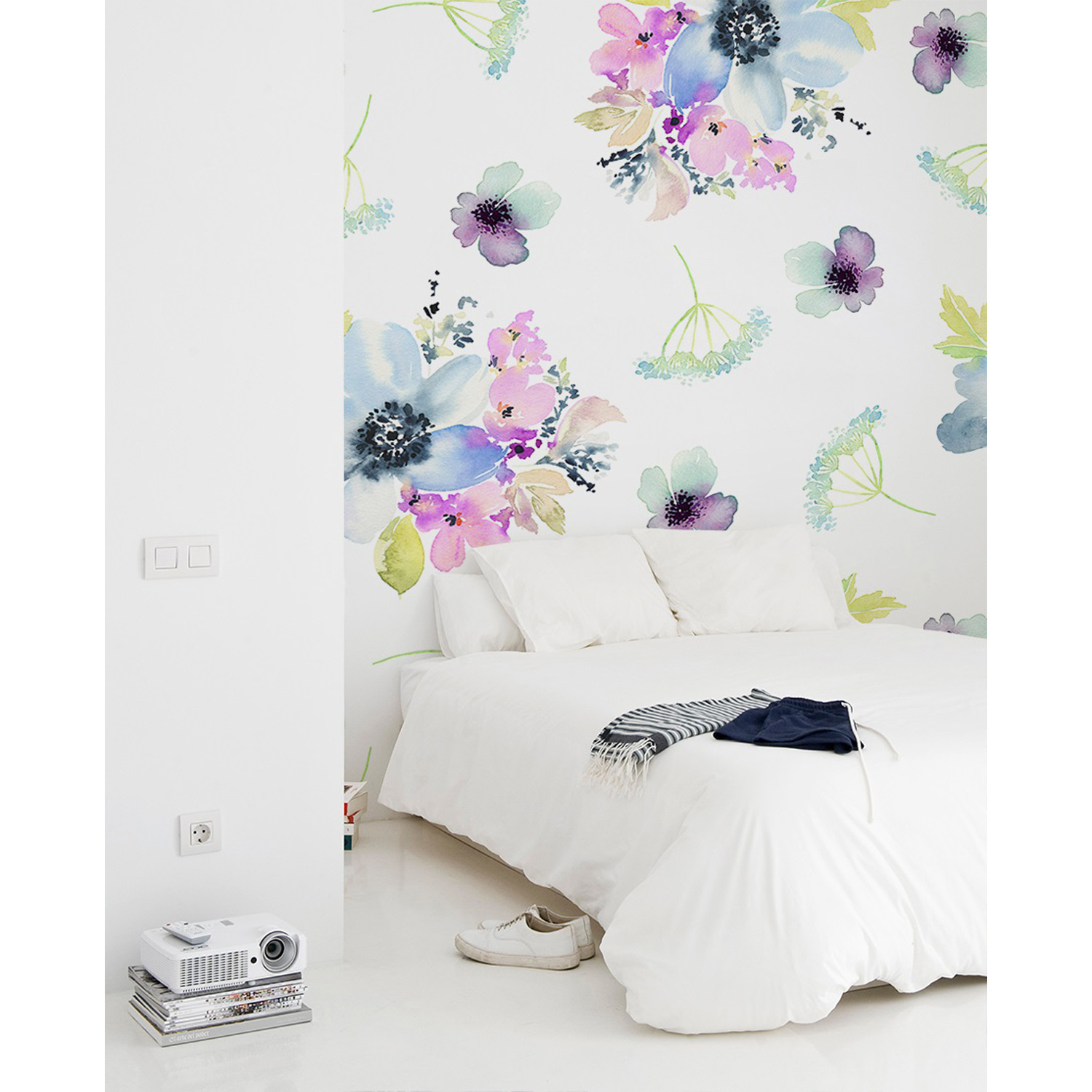 

Tapeta ścienna Akwarela fioletowe kwiaty 250x250cm