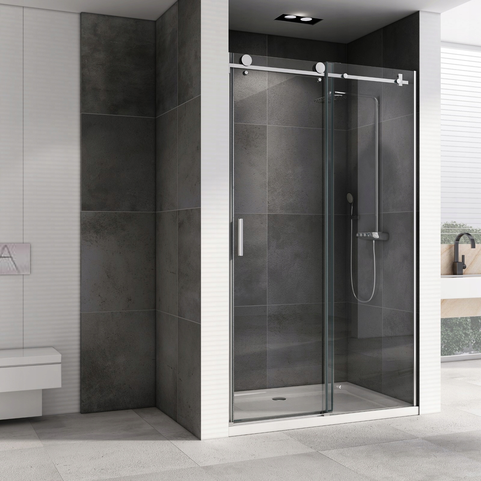 DRZWI PRYSZNICOWE PRZESUWNE DSV200 - LEYDEN - 150 cm Marka Leyden