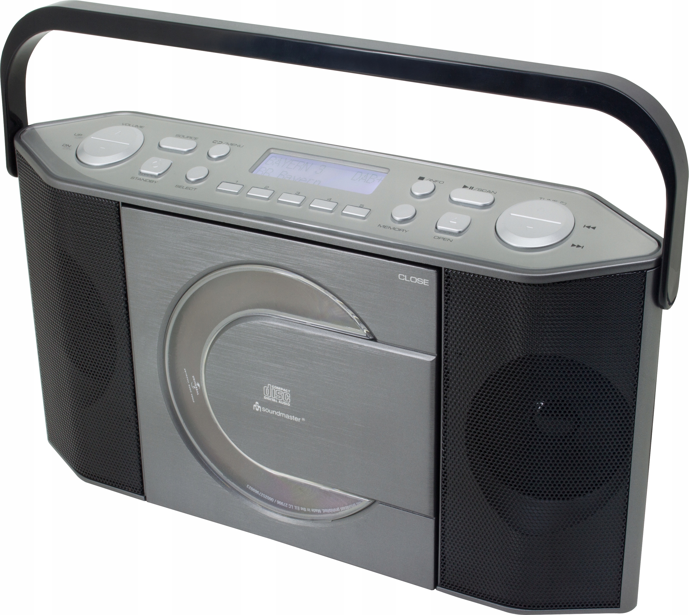 BoomBox Rádio CD MP3 Dab+ Fm Usb Audiobook Mini Jack Soundmaster RCD1770AN