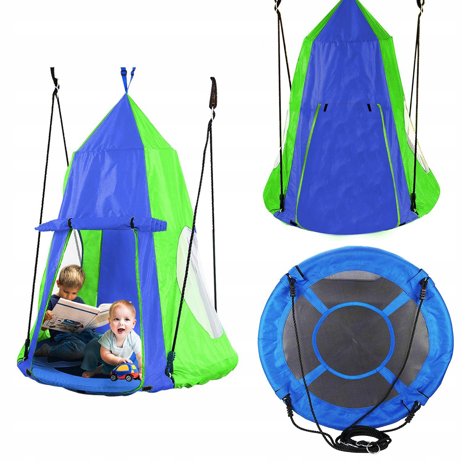 

Bocianie Gniazdo Z Namiotem śr. 100cm Niebieskie