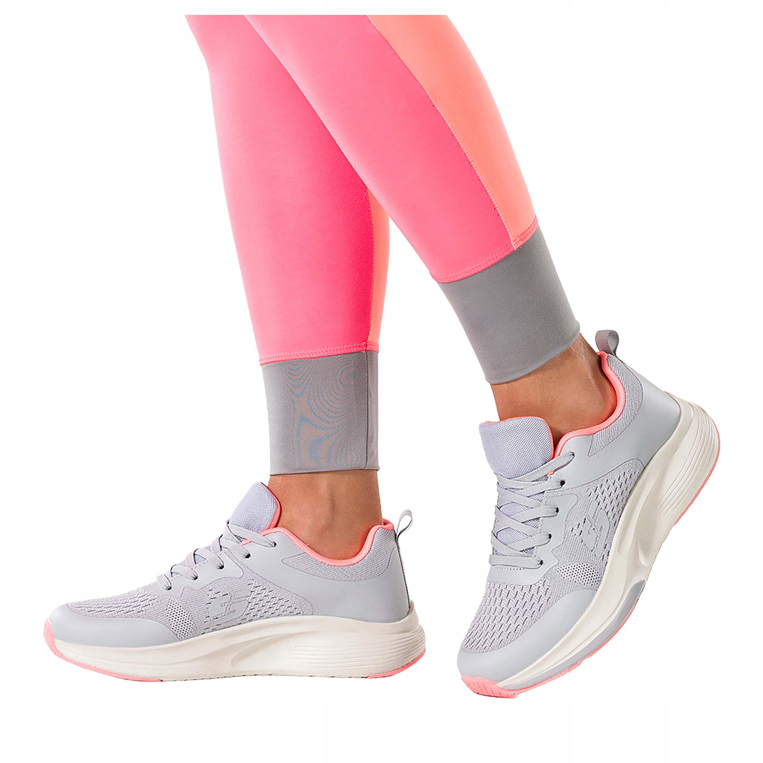 Šedé dámské sportovní tenisky na Trénink se šněrováním na platformě, velikost 36