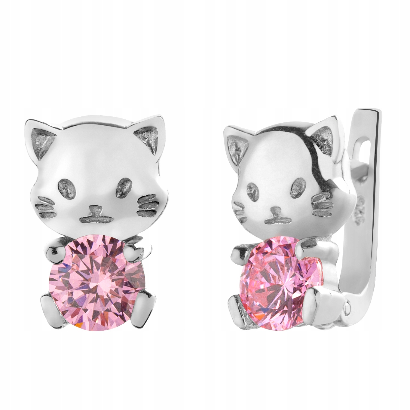 Stříbrné Náušnice Dětské Anglické Kočičky Kočky Stříbro Ze Stříbra Ryzosti 925