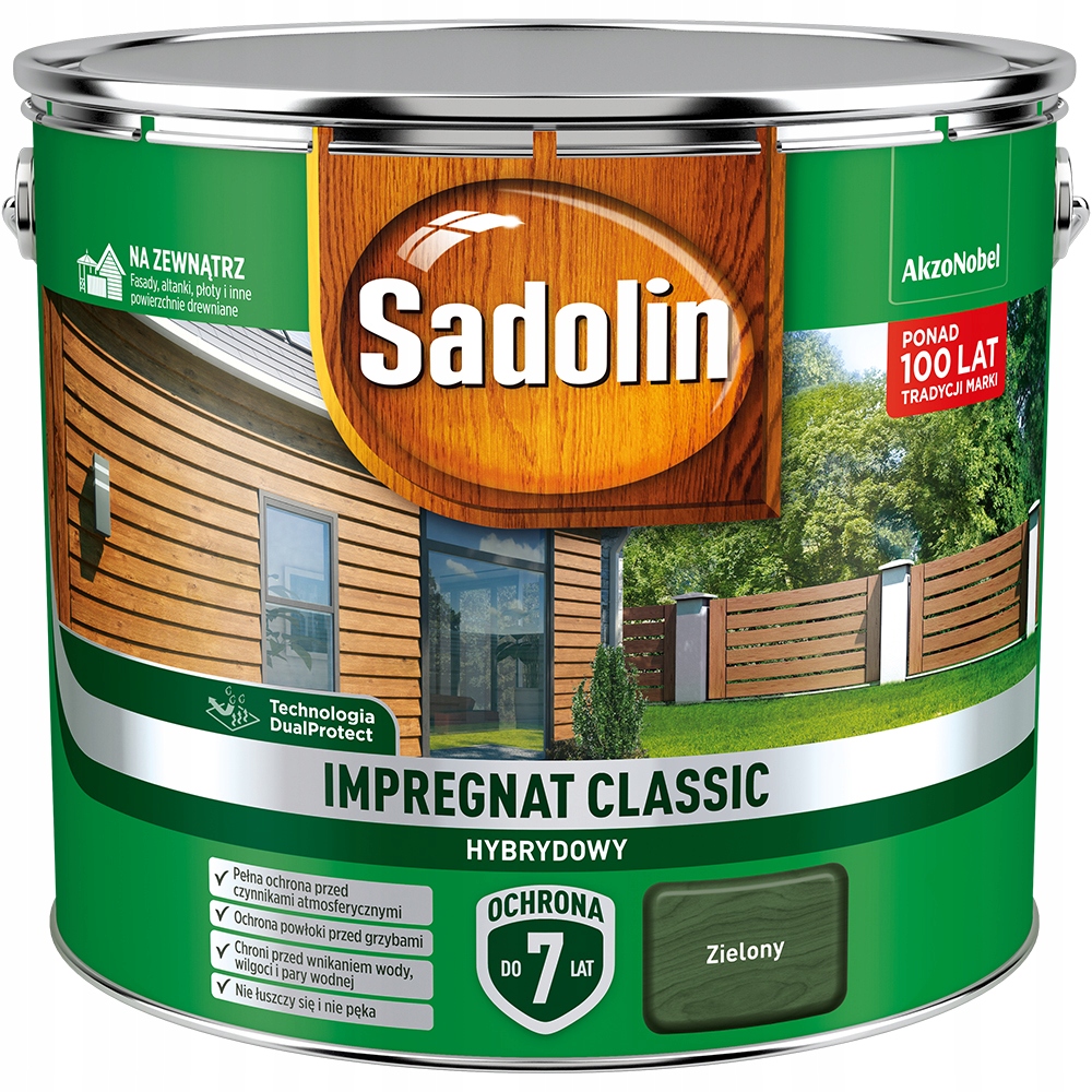 Sadolin impregnat do drewna Classic Zielony 9L