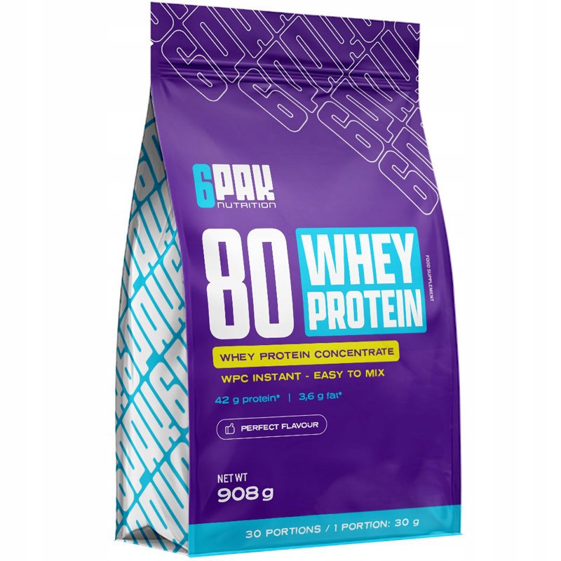 6PAK Nutrition 80 Whey Protein 908g Wpc Protein Dobrá Rozpustnost