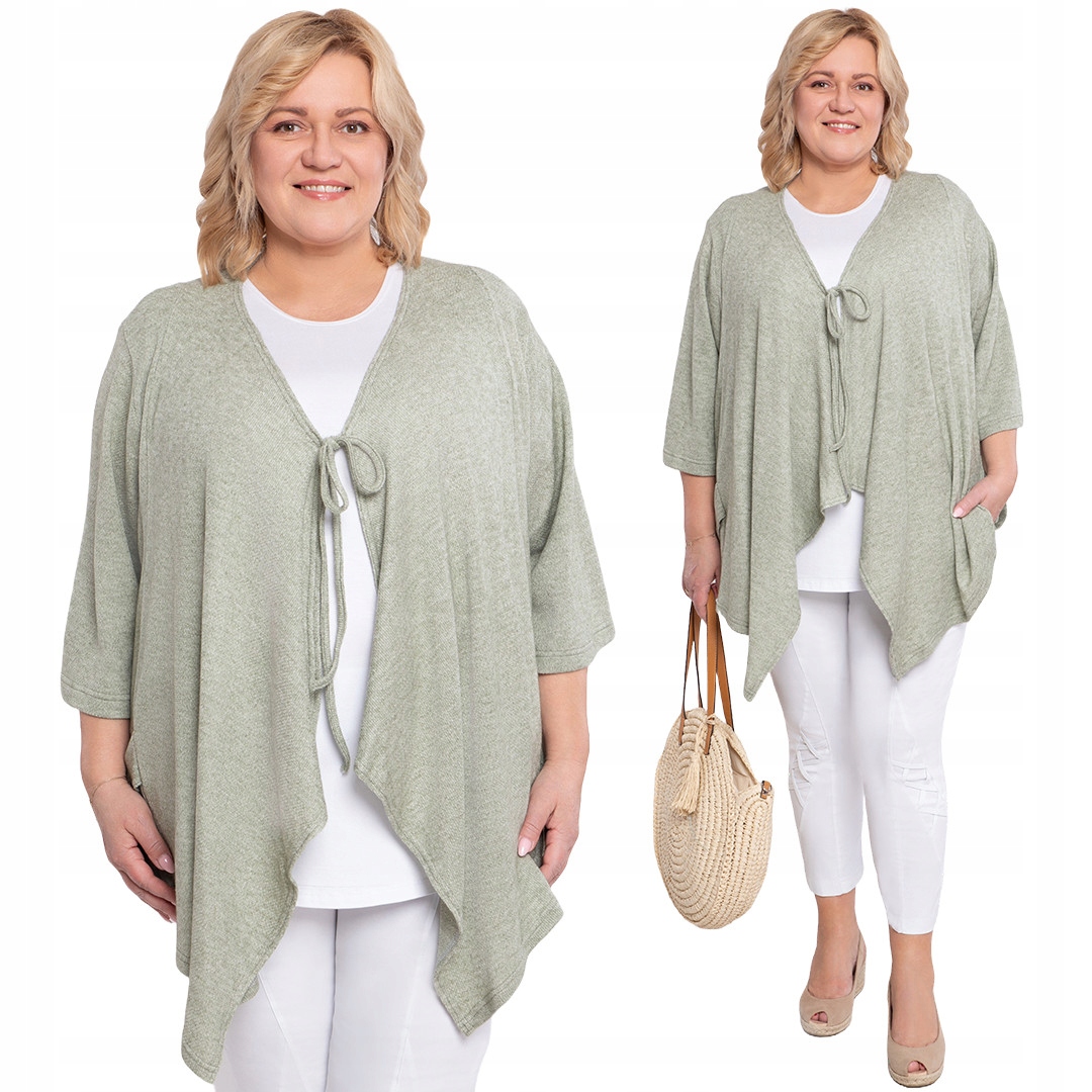 Světle zelený svetr s kapsou 50/52