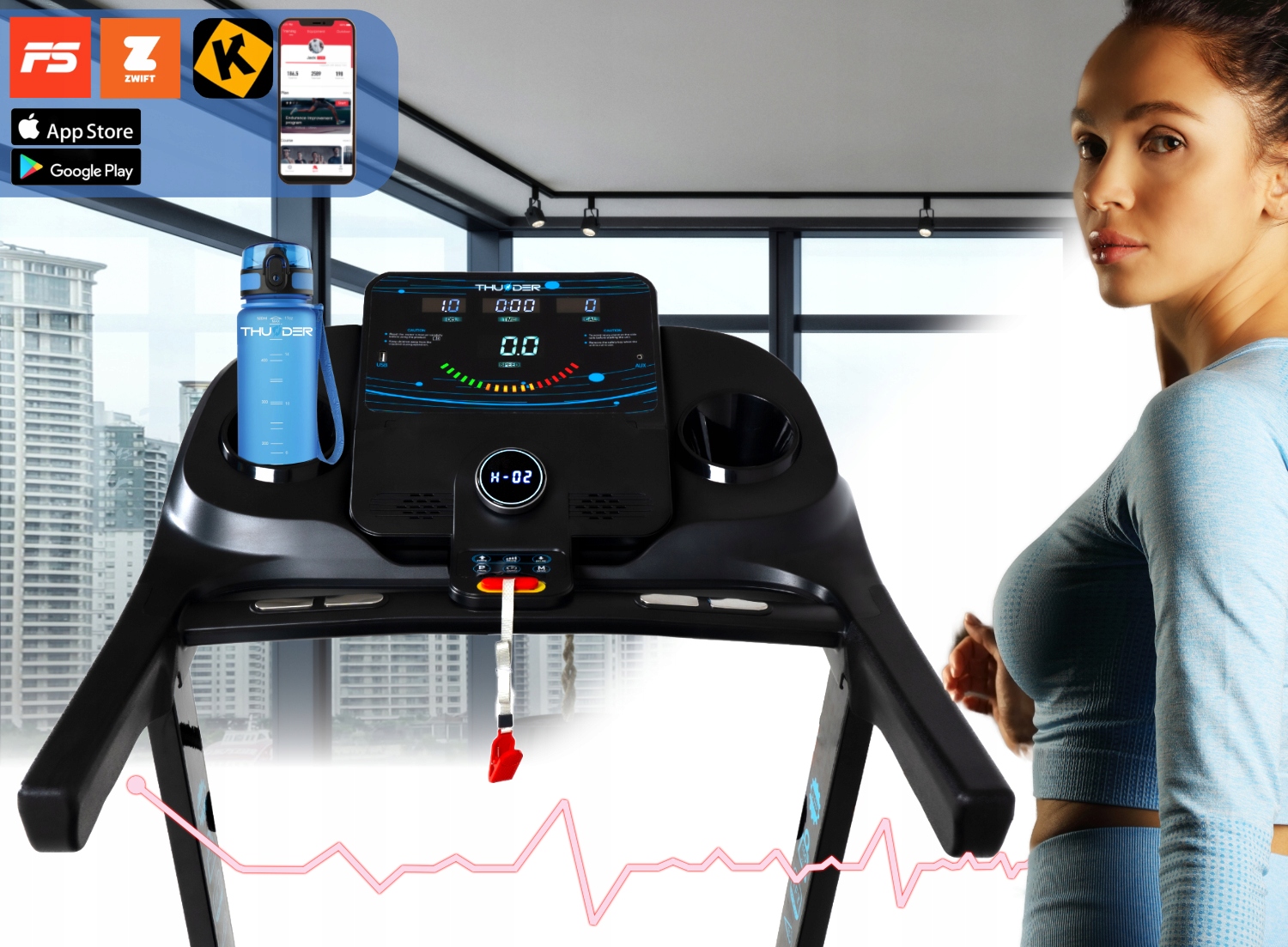 BIEŻNIA ELEKTRYCZNA REACT OSZCZĘDNA AMORTYZACJA KM Model REACT-S-BLACK