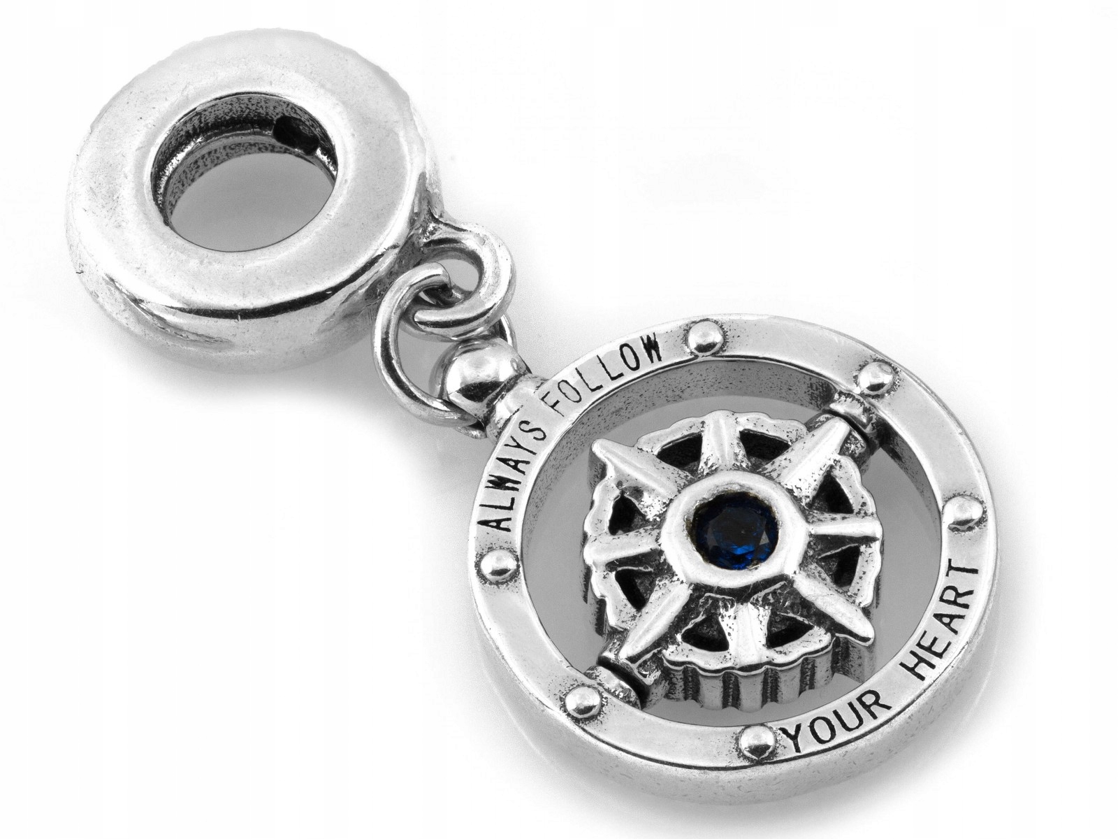 Přívěsek z 925 stříbrných korálků s kompasem a větrnou růžicí, dárek k náramky