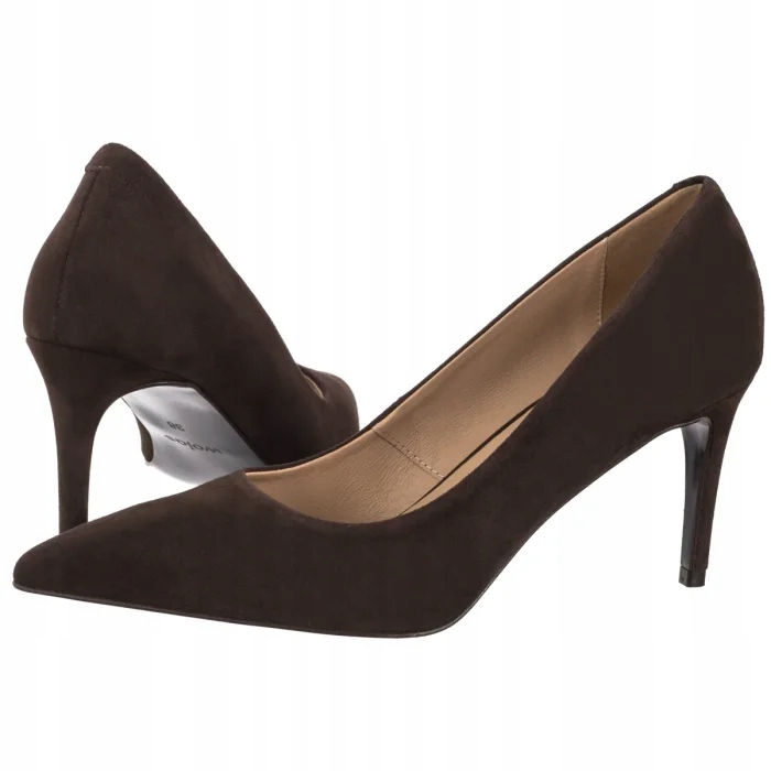 Dámské Kožené Lodičky na Podpatku Wojas Hnědé 35174-62 Brown