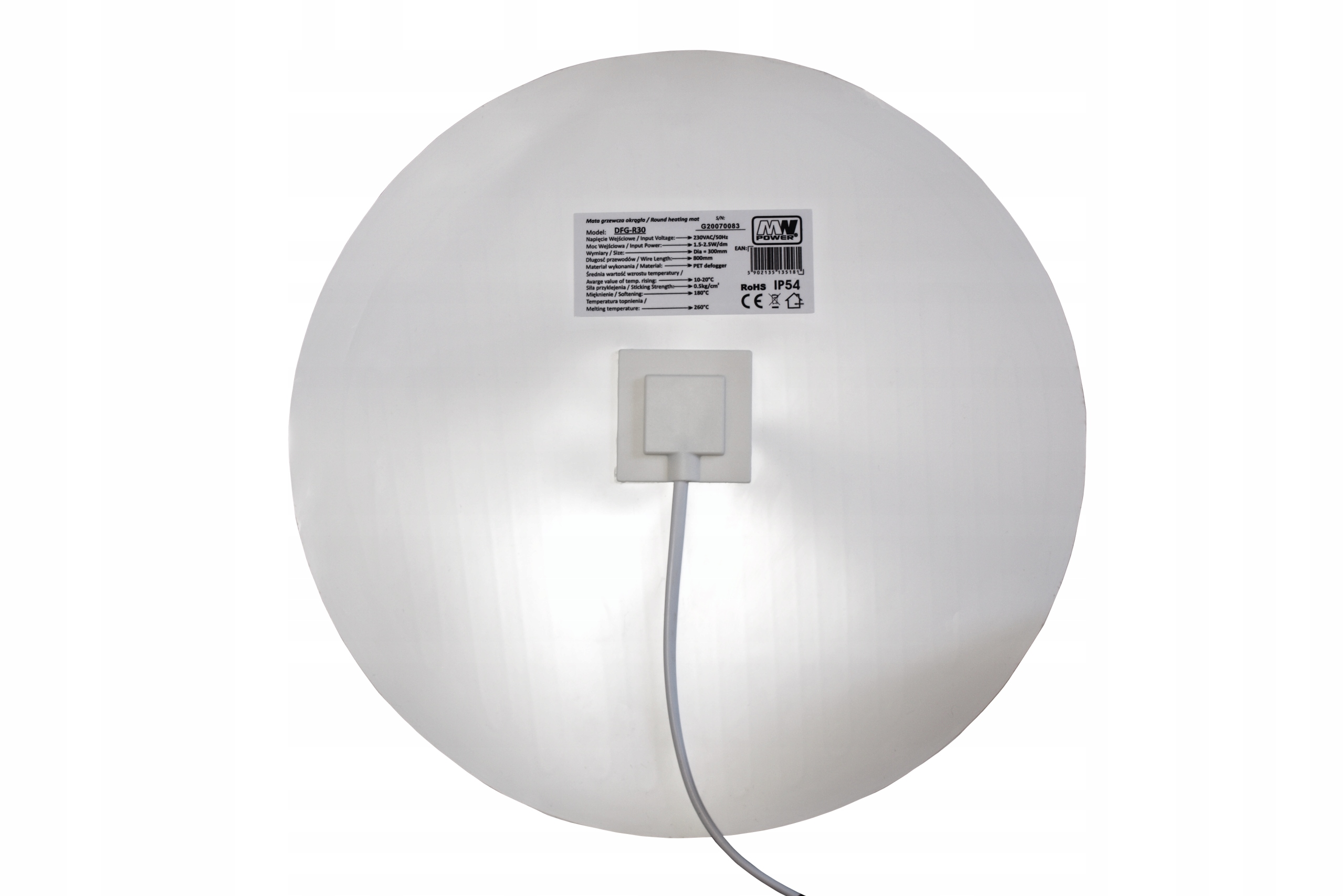 

Okrągła Mata Grzewcza Do Luster DFG-R30 Śre 30CM