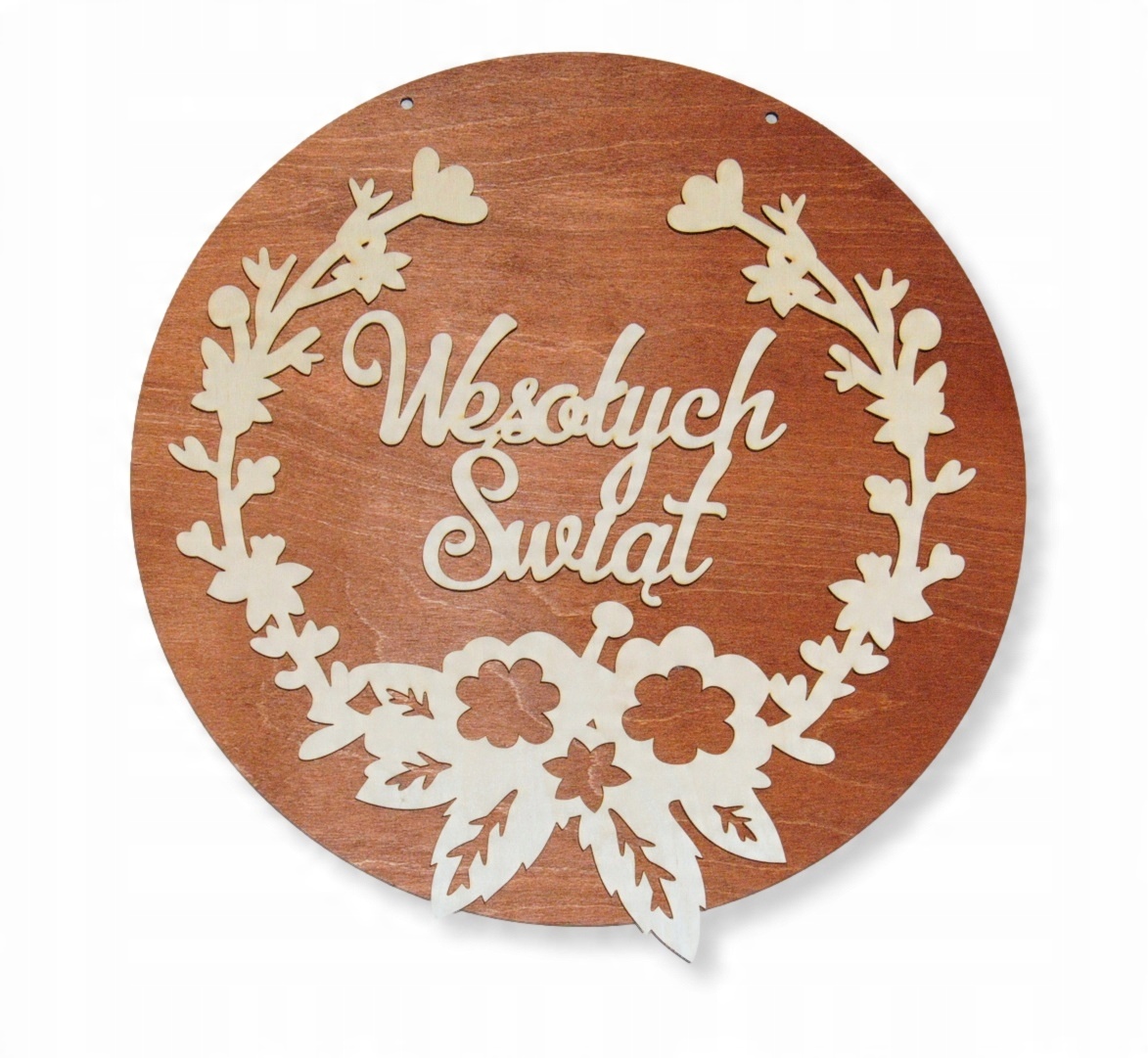 

Tabliczka z wiankiem Wesołych Świąt XL napis