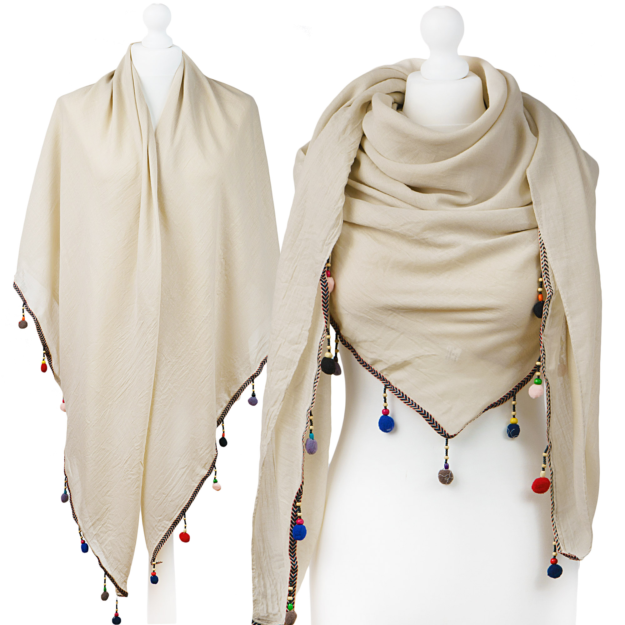 

Duża Chusta Apaszka z Frędzlami Wiosna Etno Boho