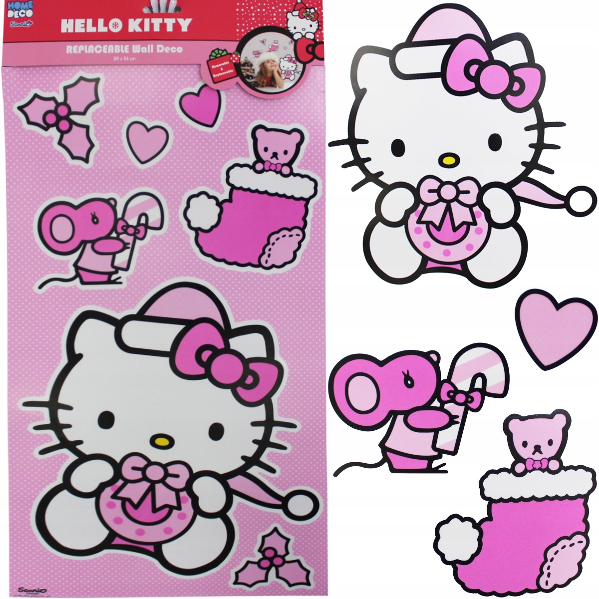 

Naklejki Hello Kitty Kotek Różowe XXL 29x54cm 7szt