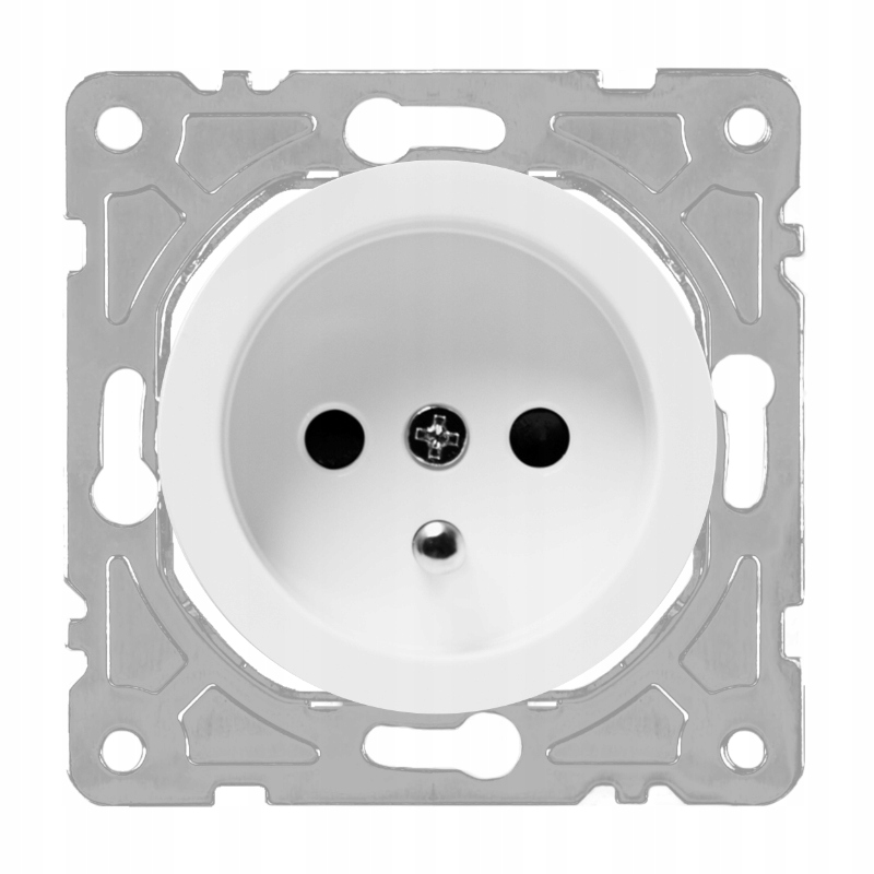 

Gniazdo z uziemieniem, białe, Oval Electromalt