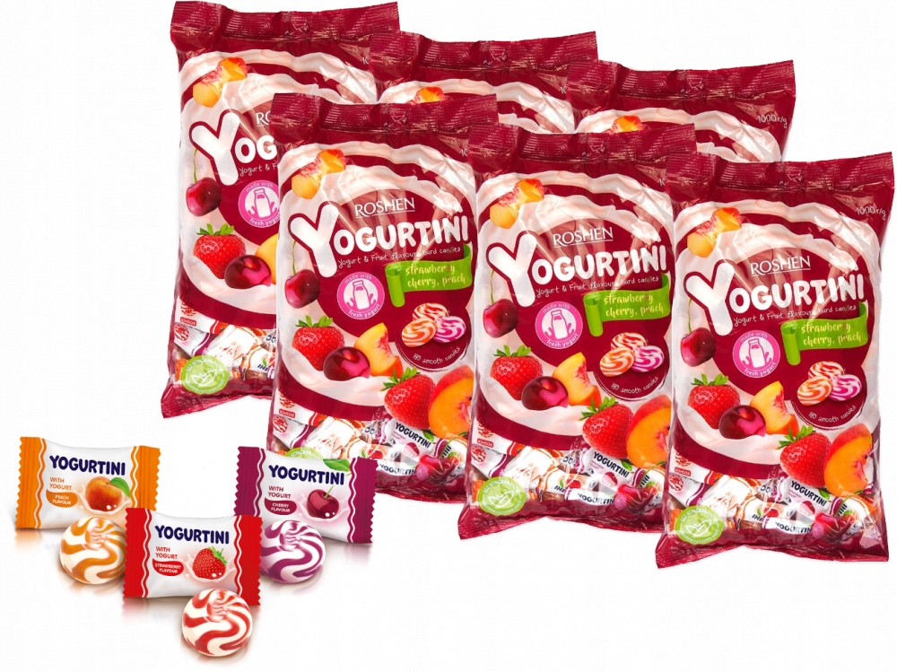 Cukierki Roshen Yogurtini Karmelki Owocowe 1kg x6