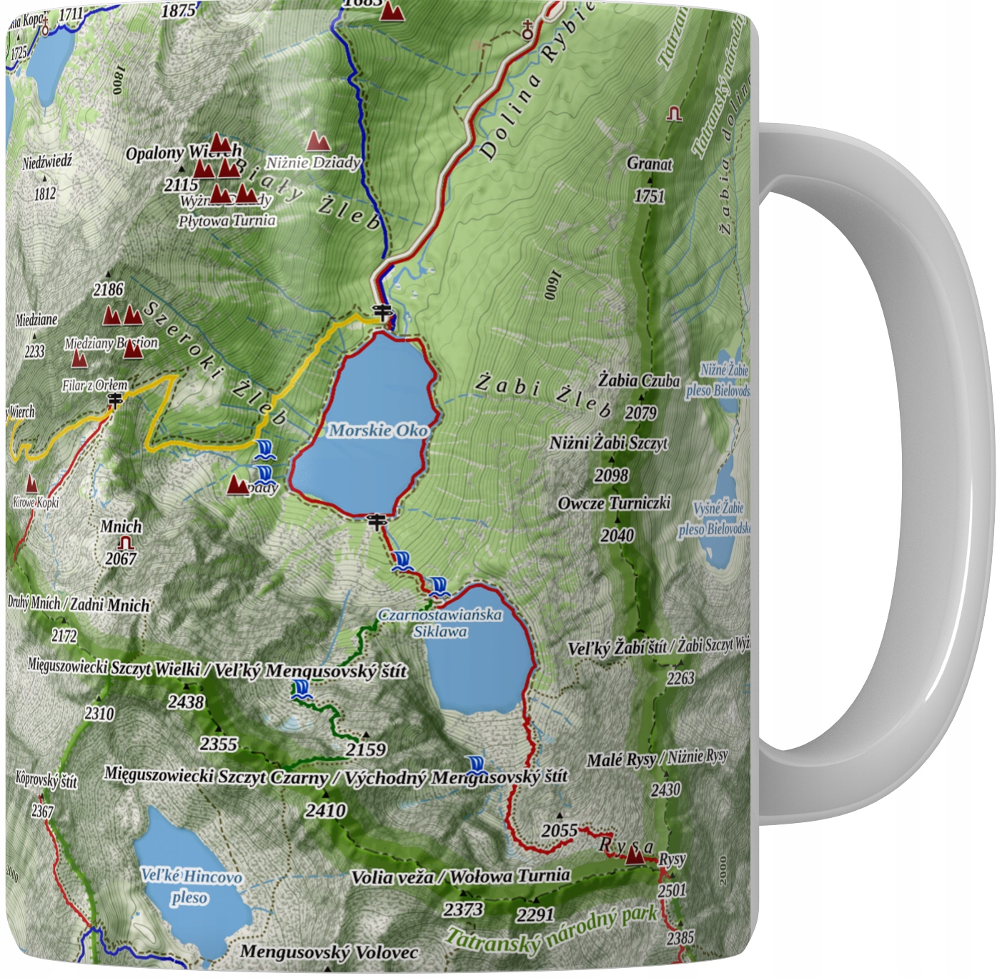 Kubek Mapa Turystyczna Tatry Szlaki Rysy