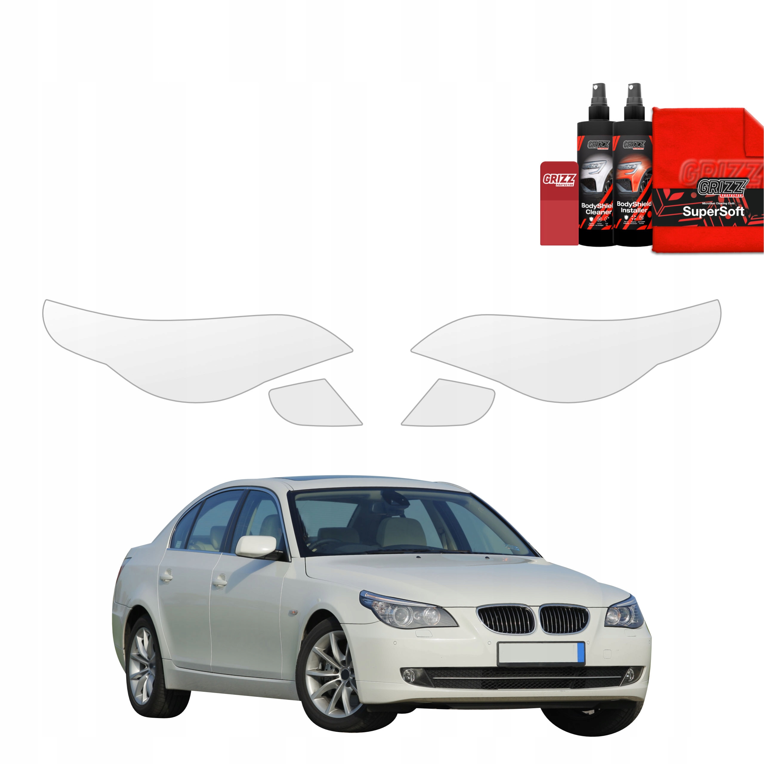 4v1 Fólie Ppf dýha na lampy pro Bmw 5 E60 Sedan 4D (2007-2010)