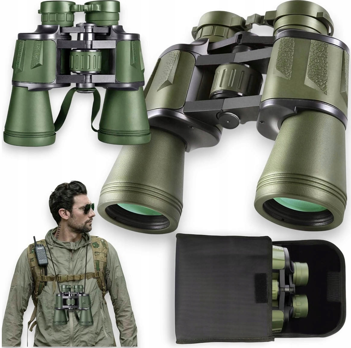 Kompaktní Dalekohled 20x50 Skleněná Turistická Optika Survival Pouzdro