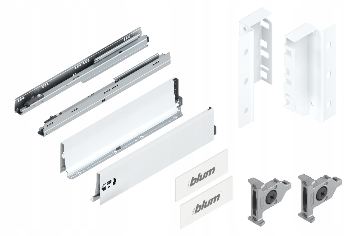 Blum Šuplík 500 Zásuvka střední K Bílá 65 kg