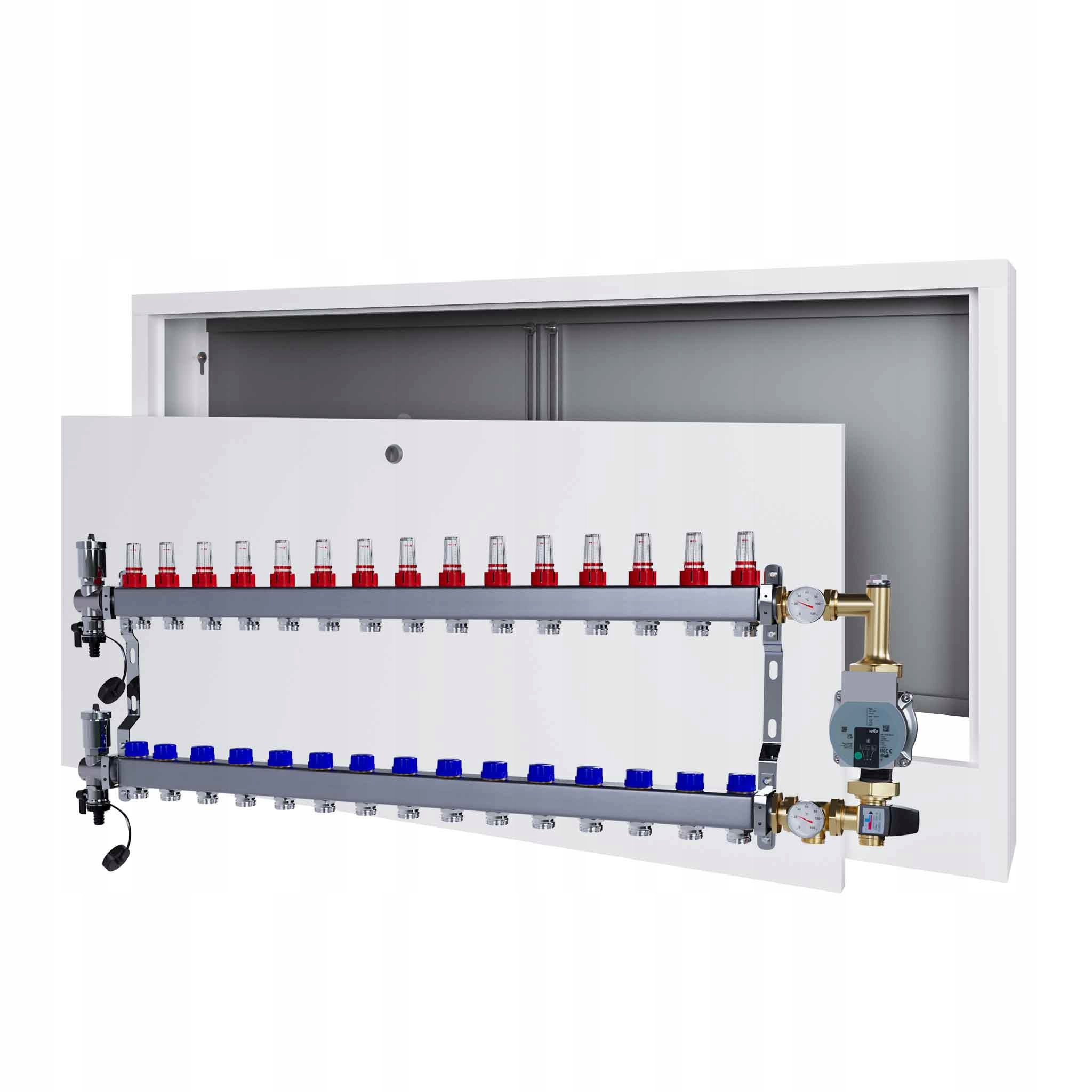 Nerezový rozdělovač pro podlahu 15 čerpadlo Wilo a nástěnný box