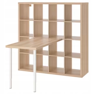 Ikea Kallax/linnmon Biurko regał dąb bejca biała