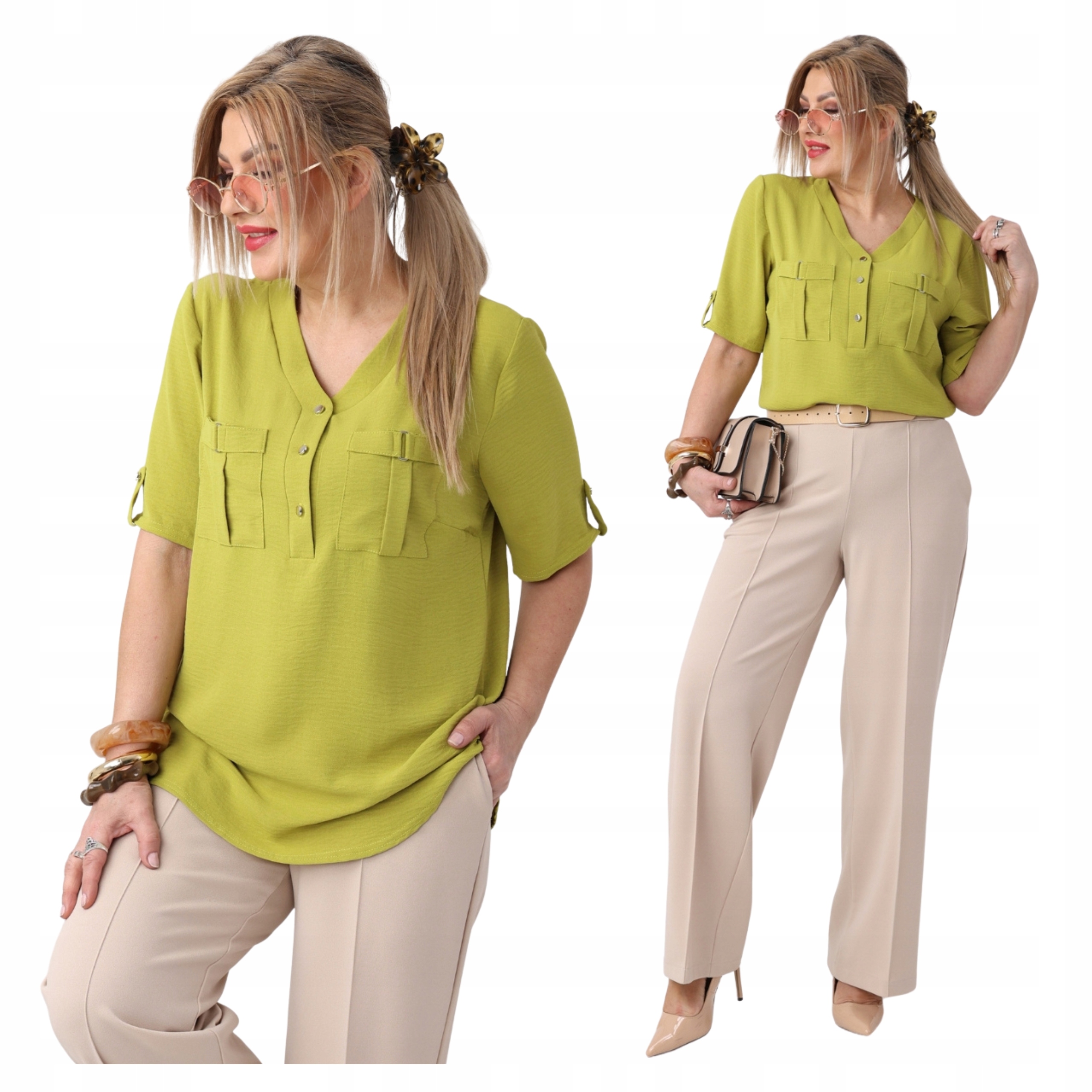 bluzka damska Polski Producent duże rozmiary gładka koszulowa