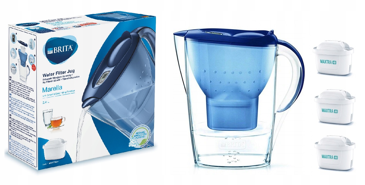 Dzbanek Brita Marella Cool niebieska z 3 wkładami