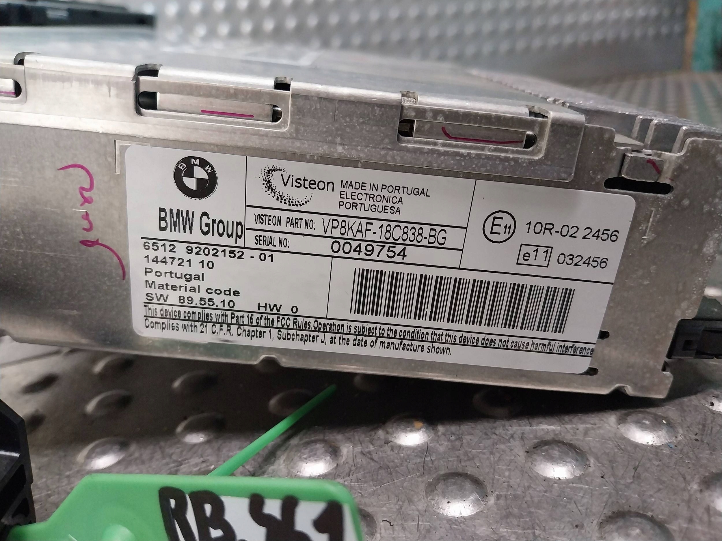 RADIO CD BUSINESS 9202152 BMW E81 E82 E87 E88 E90 E91 E92 E93 E84