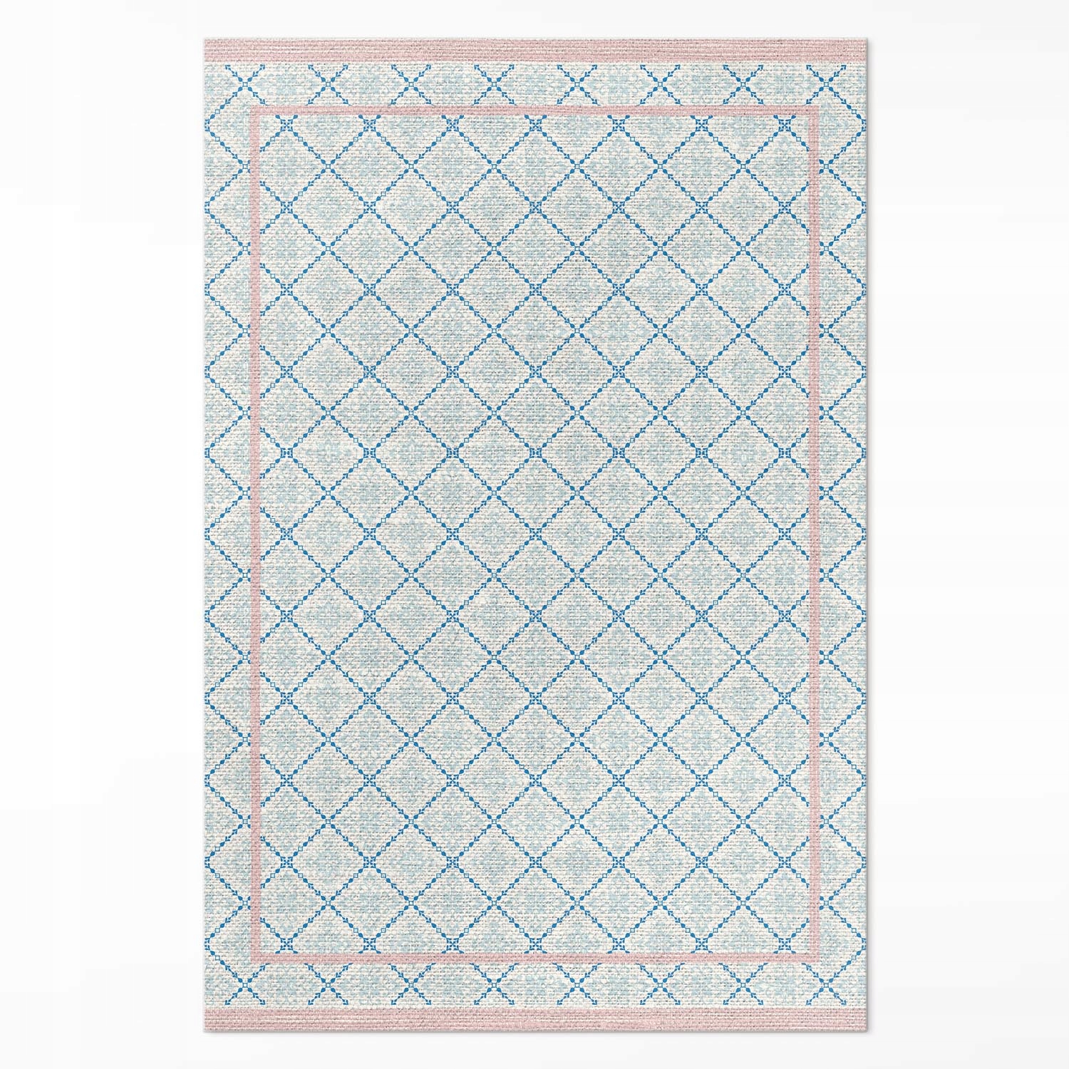 Koberec Pvc Vnitřní Pravidelné modré linie imitace tkaniny 150 x 225 cm