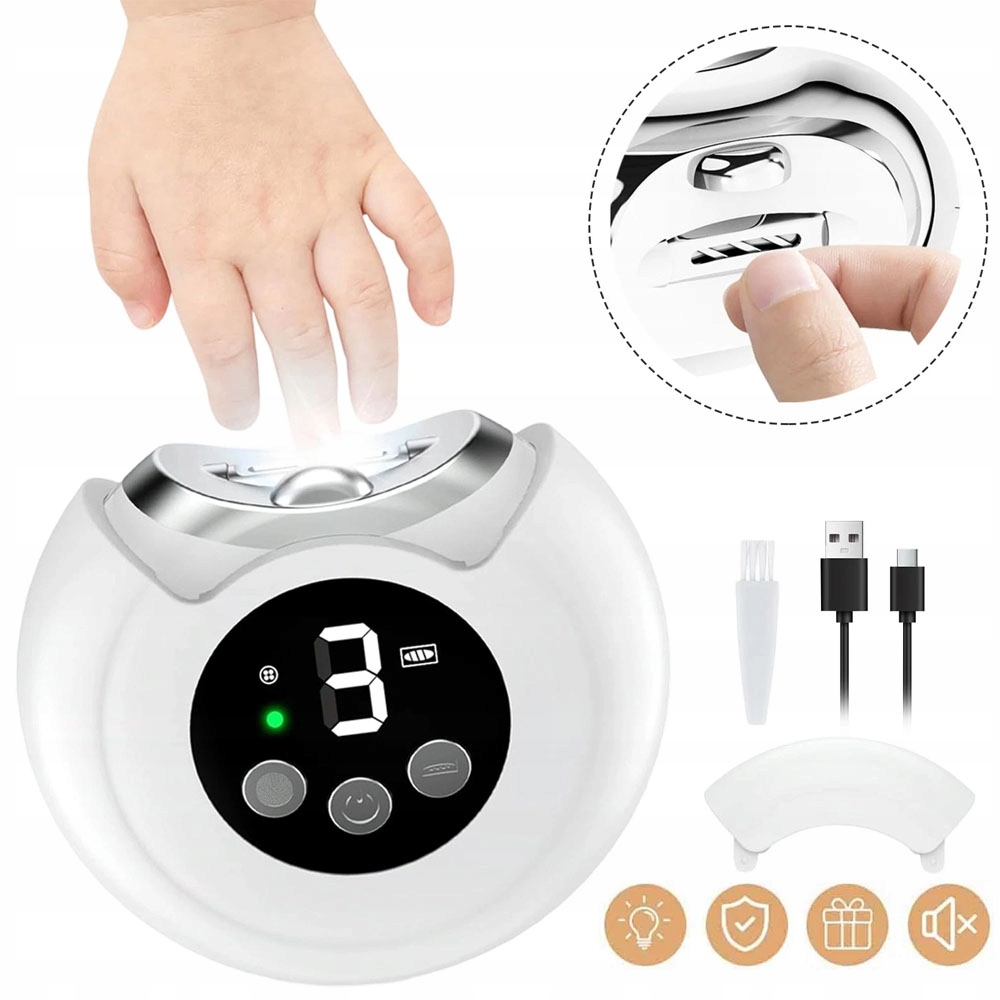 3 Rychlostní Režimy Elektrický Usb Led Zastřihovač Ergonomický Design Bílý