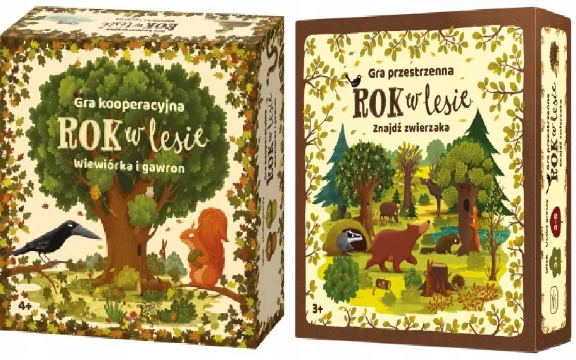 Rok w lesie. Wiewiórka i gawron Znajdź zwierzaka