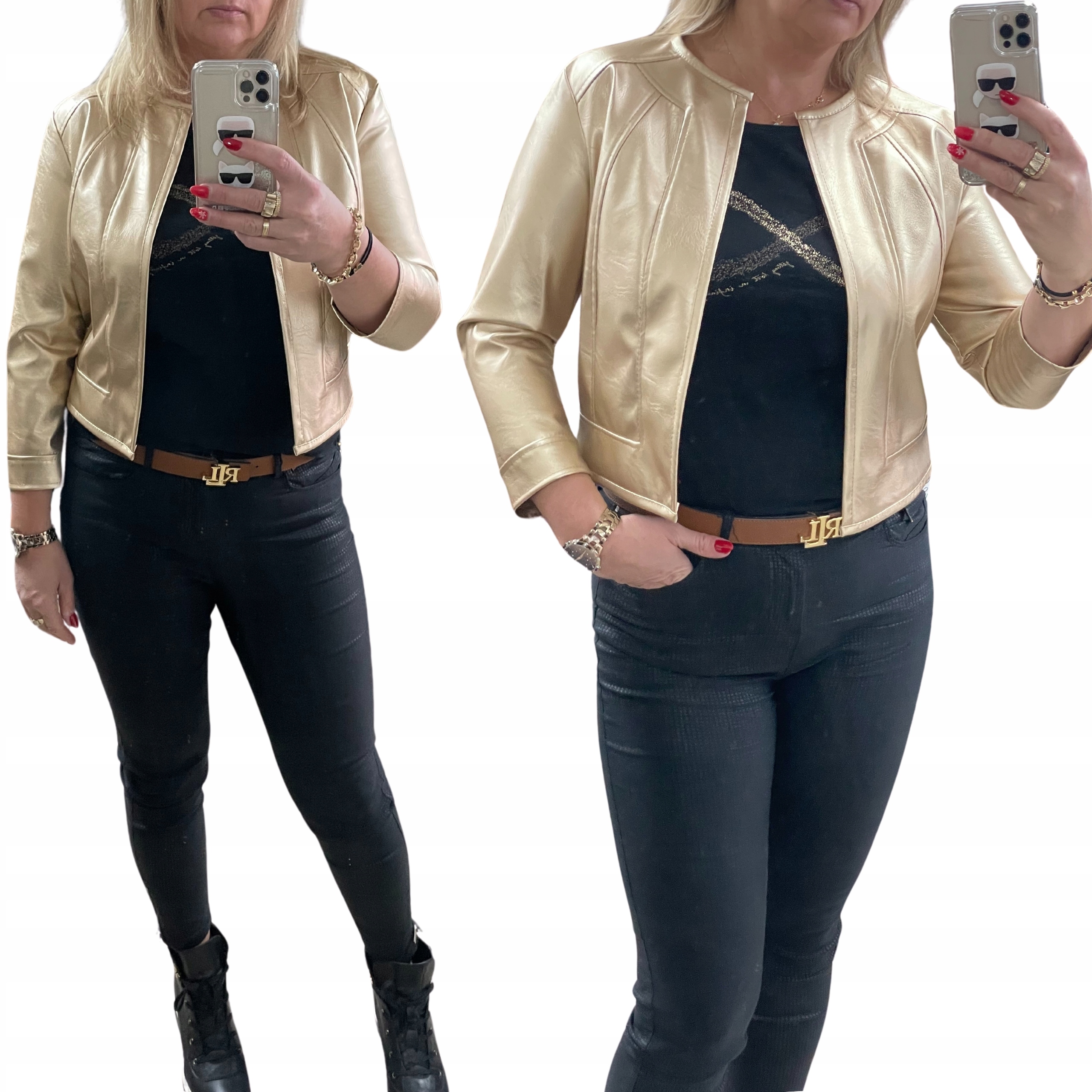 A03 BOLERKO RAMONESKA TOTAL LOOK ZŁOTA R.36 Rozmiar 36