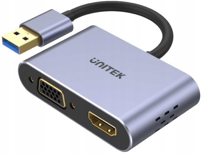 Adaptér Unitek V1304A Usb-a na Hdmi a Vga, FullHD