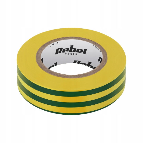 Taśma izolacyjna klejąca 19 mm x 10 żółto-zielona