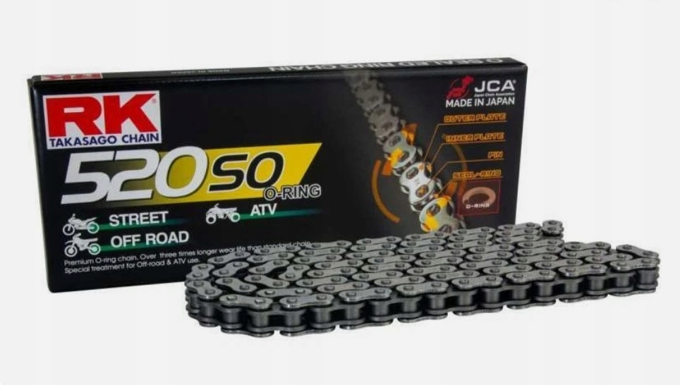 Rk Hnacia Reťaz 520SO-110 (o-krúžok) S Uzáverom (clf) V Balení Farba Stand