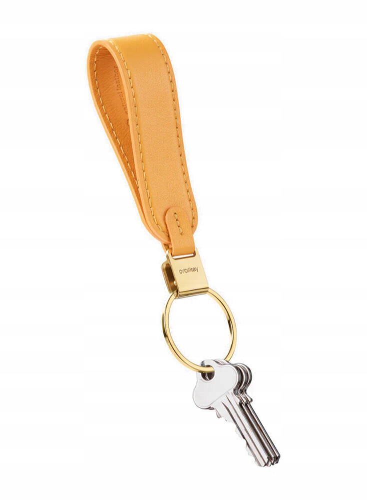 Kožený organizér na klíče přívěsek na klíče Orbitkey Loop Keychain oranžová barva