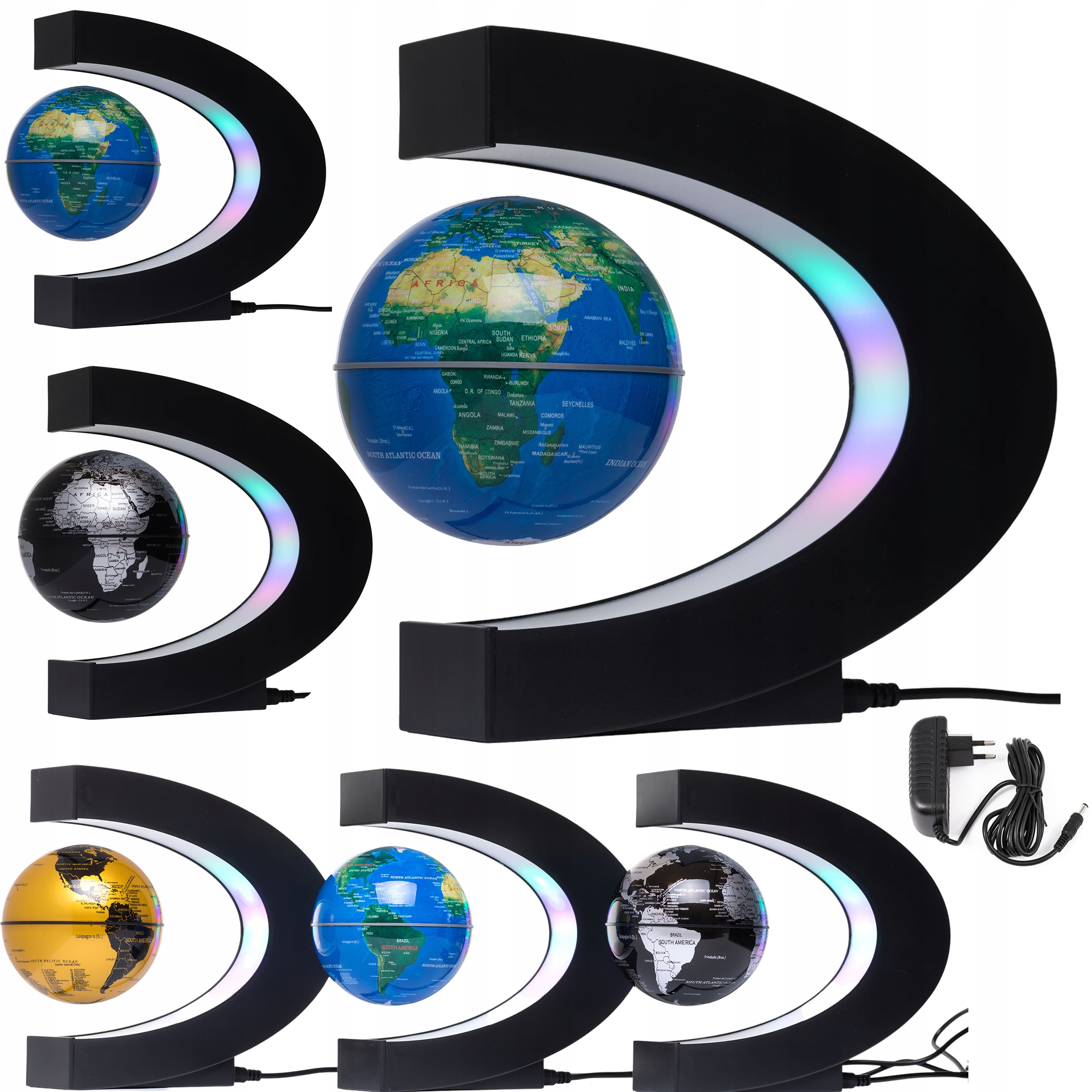 GLOBUS PODŚWIETLANY LEWITUJĄCY MAPA LED LAMPA