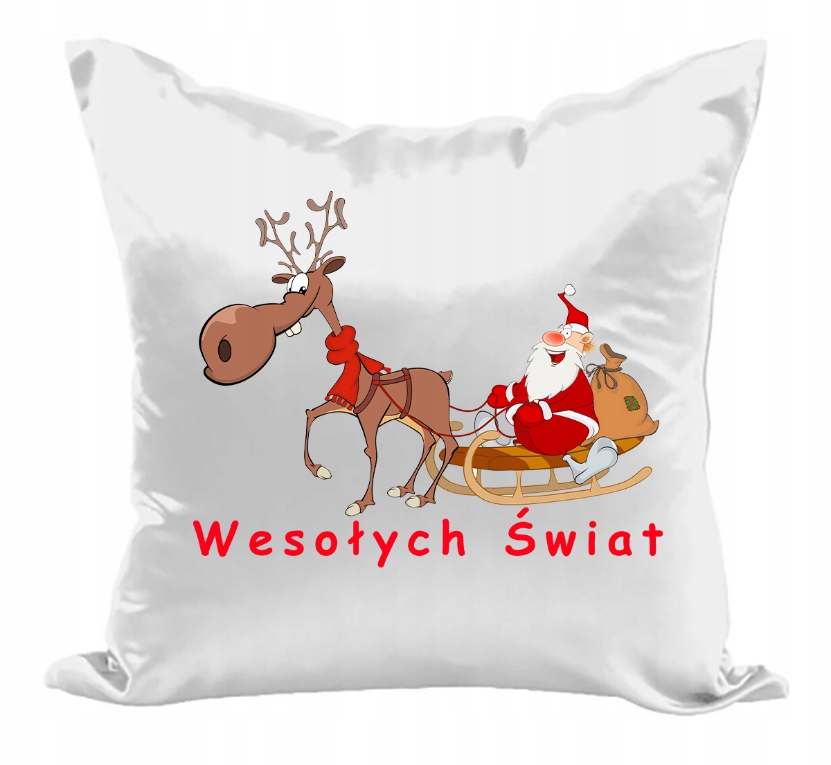 

Poszewka Na Poduszkę Satynowa Świąteczna Renifer