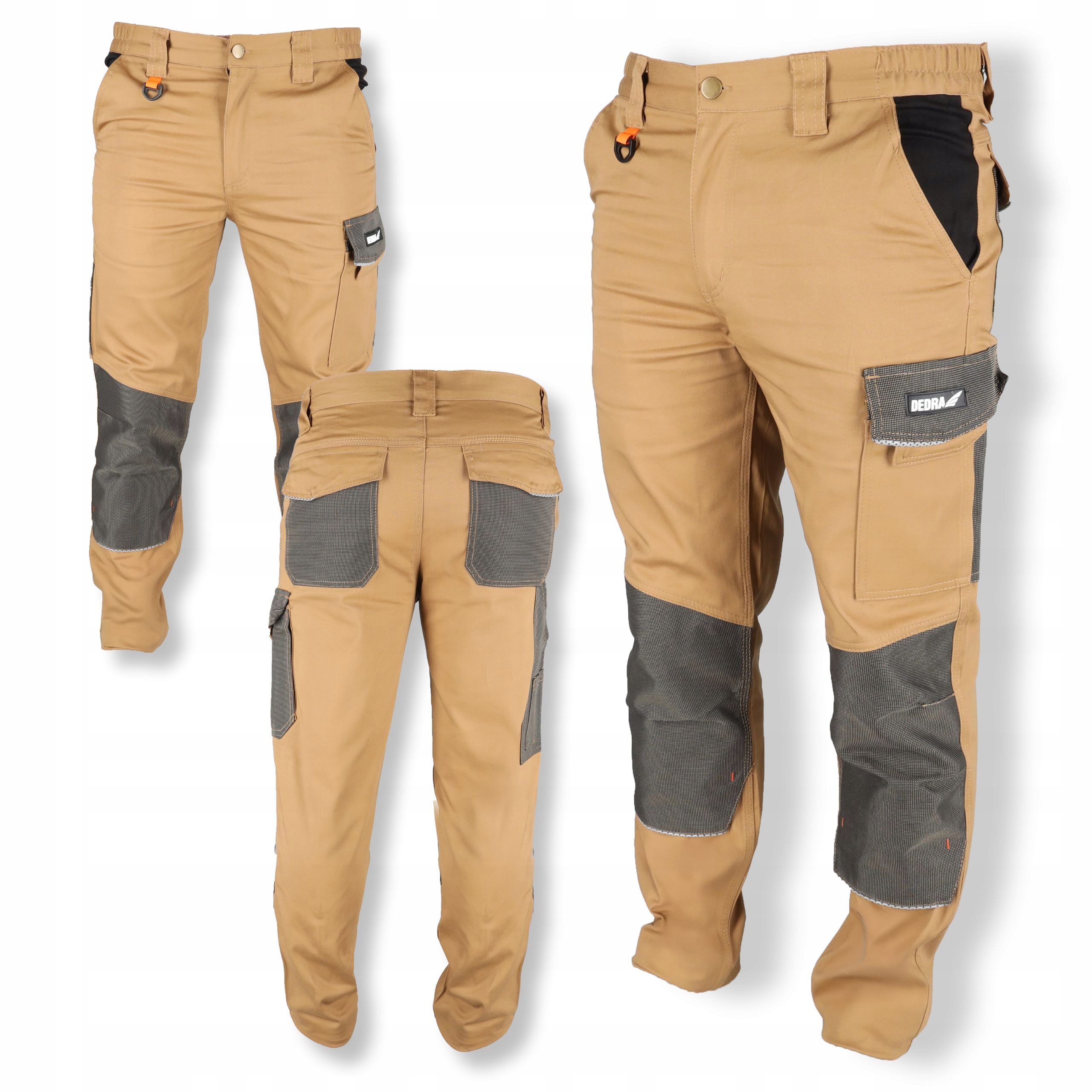 Spodnie robocze długie Bhp Dedra S/48 ochronne monterskie bawełna odblaski