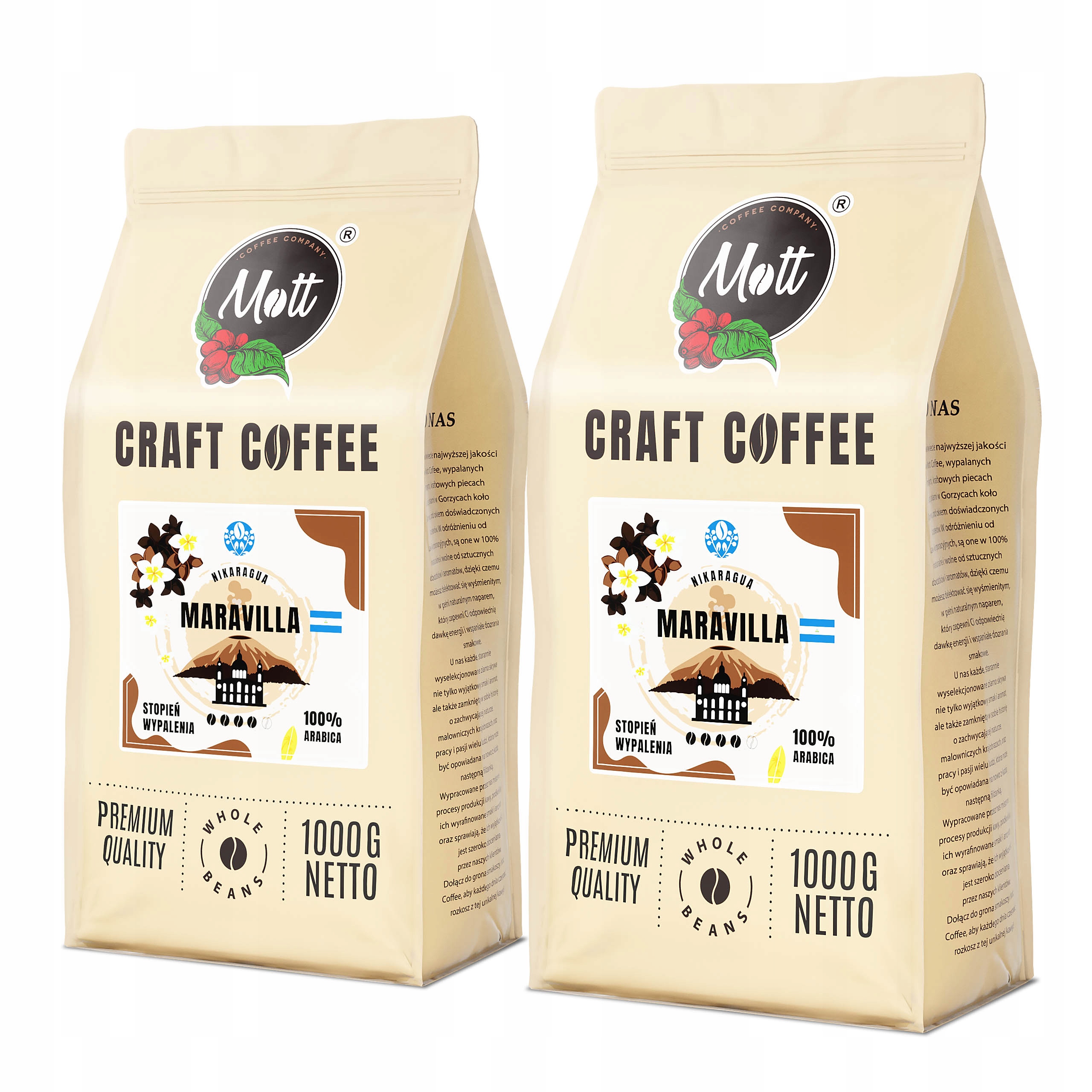 Levně Sada káv 2 kg Čerstvě pražená 100% Arabica – dvojbalení Maravilla