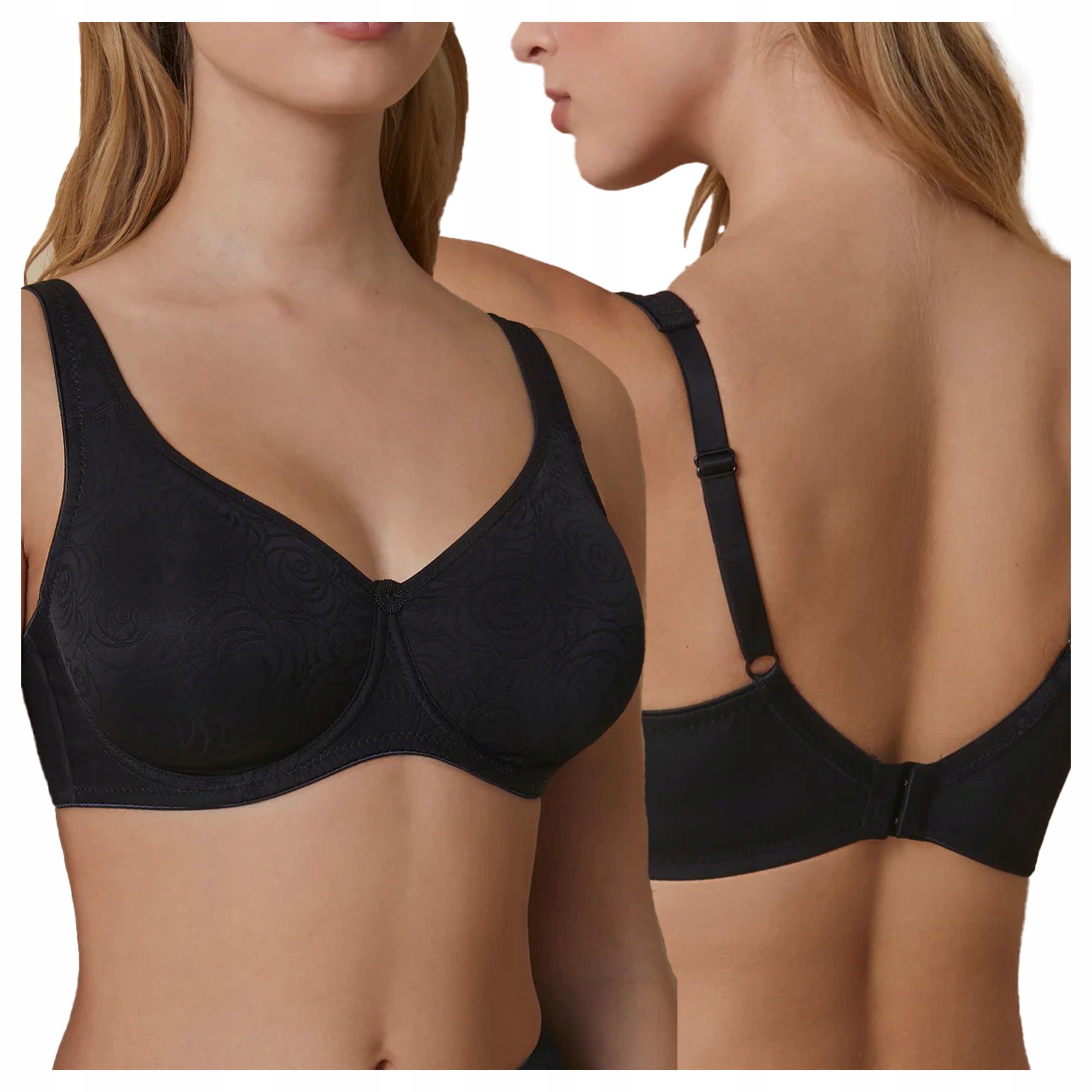 Měkká podprsenka s lisováním a širokými ramínky Teresa černá 80C