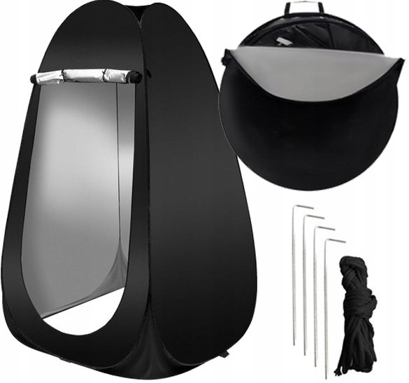 Namiot Wędkarski Kabina Przebieralnia Prysznic Turystyczny Parawan Czarny