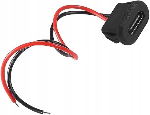 Gniazdo USB typ C Letel gniazdo USB-C panelowe tablicowe czarne 2-pin