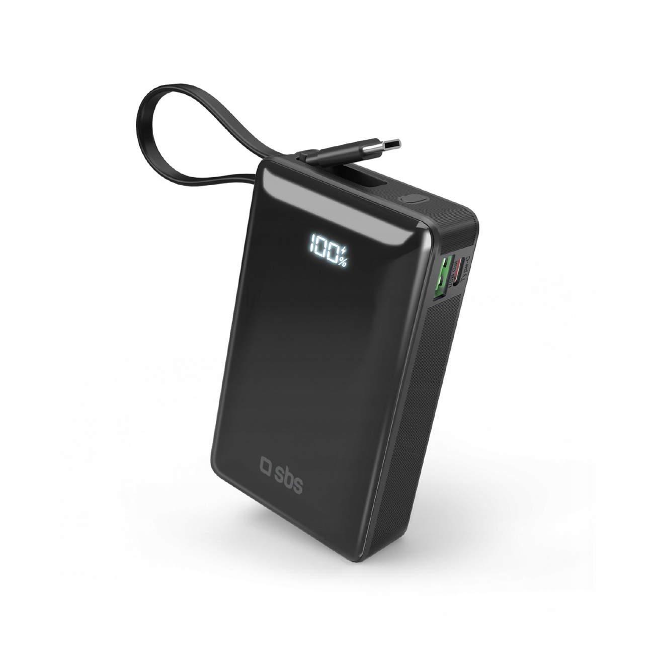 Powerbanka 20000 mAh Usb-a Usb-c s displejom a vstavaným káblom Usb-c 20 W