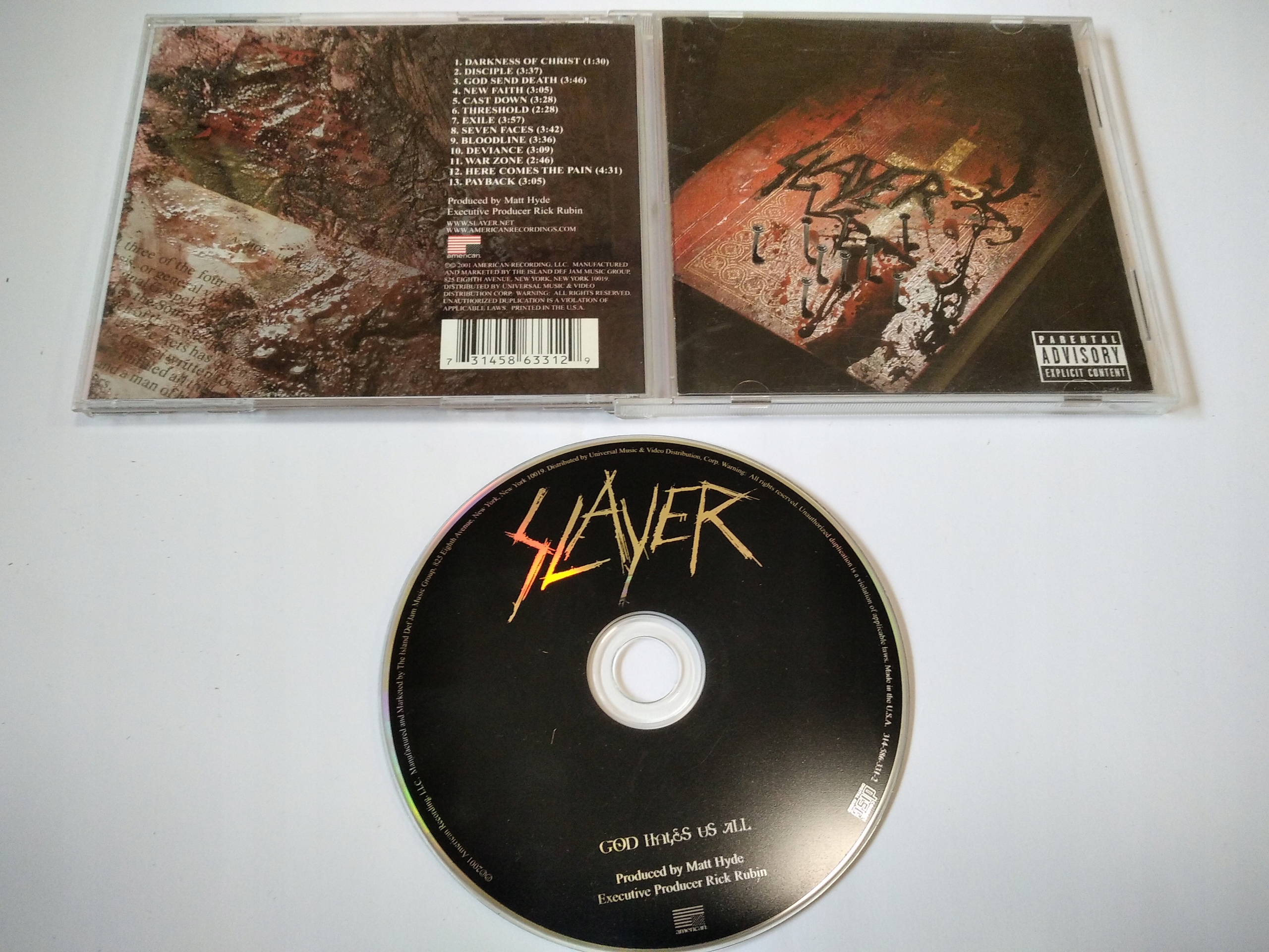 Slayer GOD HATES US ALL サイン入りCD Slayer God Hates Us All Cd - Niska cena na Allegro