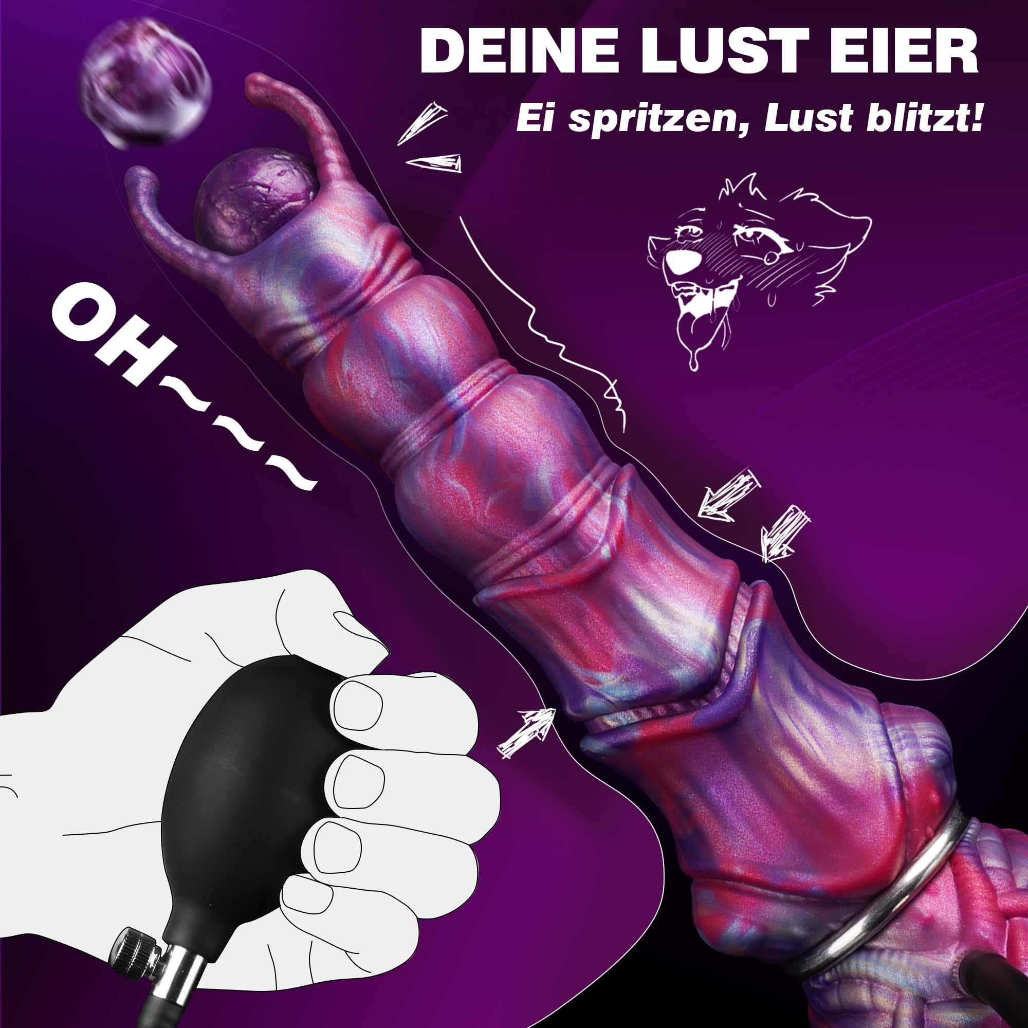 MONSTER Dildo XXL Ovipositor Fantasy Anal Plug Smok Wibrator 27cm — miniatura 3