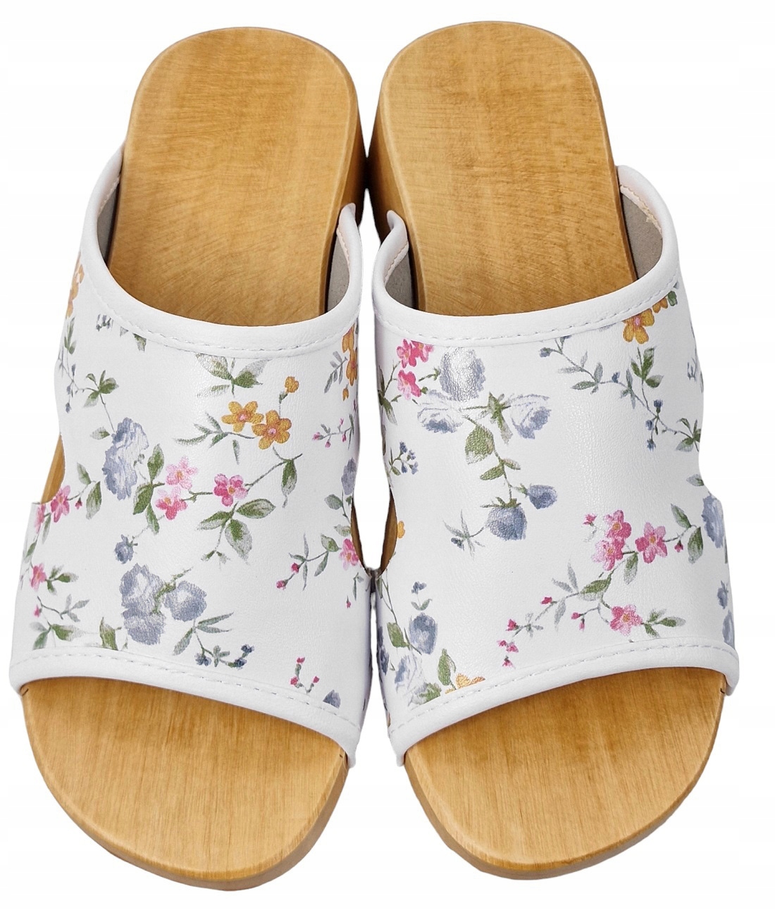 POLSKIE Klasyczne Drewniaki Damskie Medyczne Chodaki Odkryte Skórzane *41* Rozmiar 41