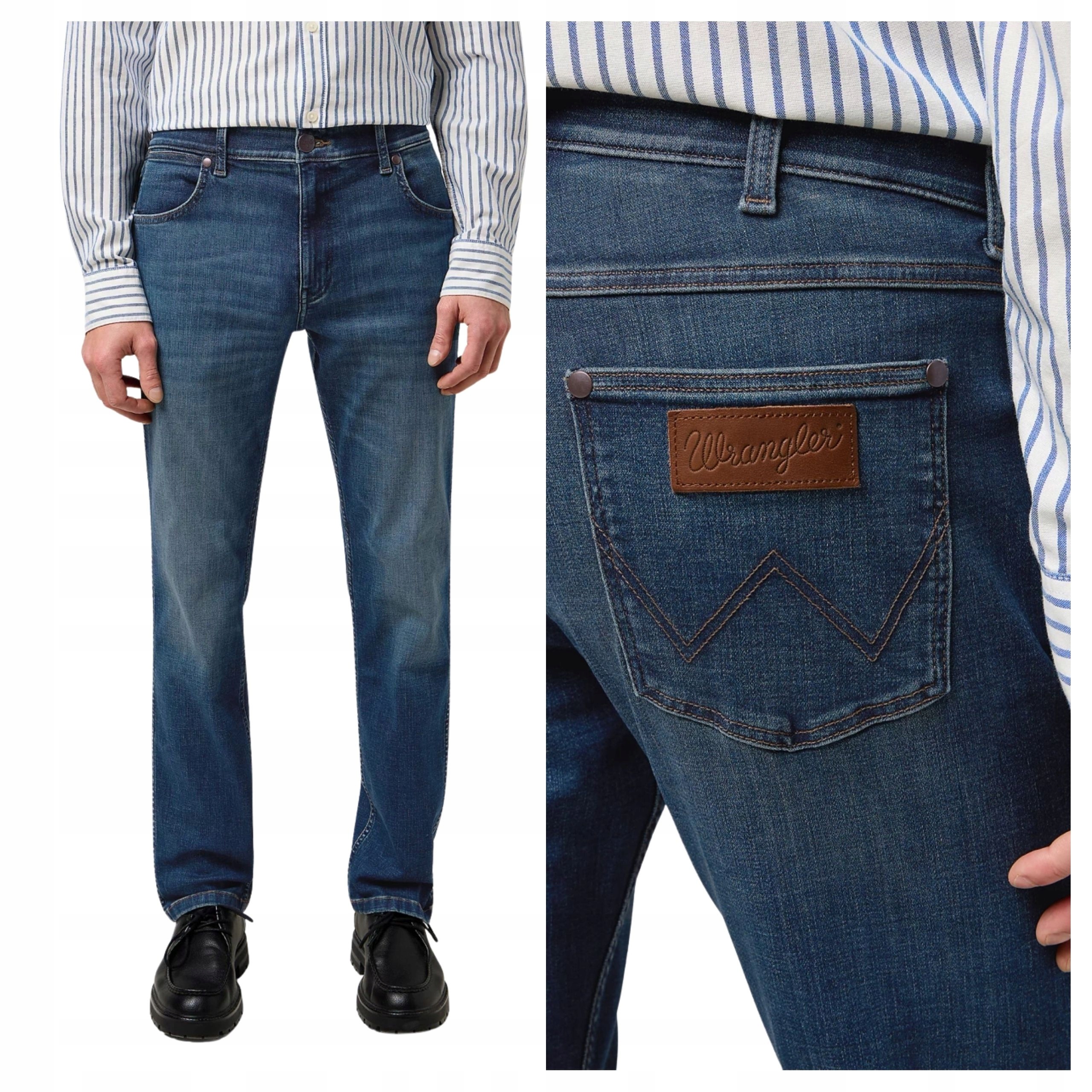 Pánské kalhoty Wrangler Greensboro Straight Fit Jeans Marine Tint W31 L32
