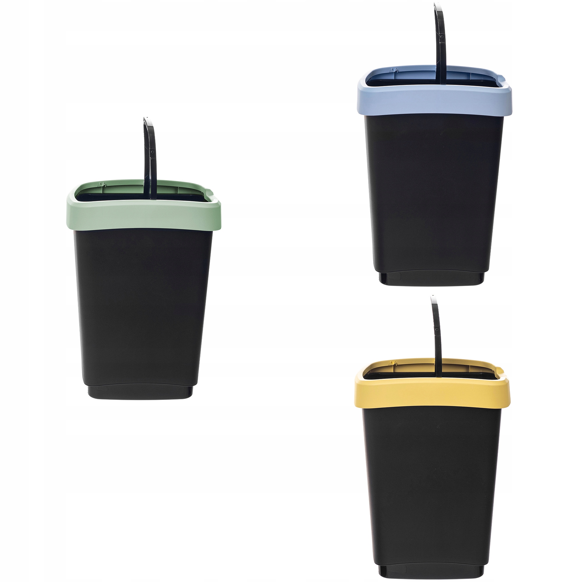 3x Odpadkový Koš 25L Nádoba Sada Košů Na Třídění Odpadu Odpady