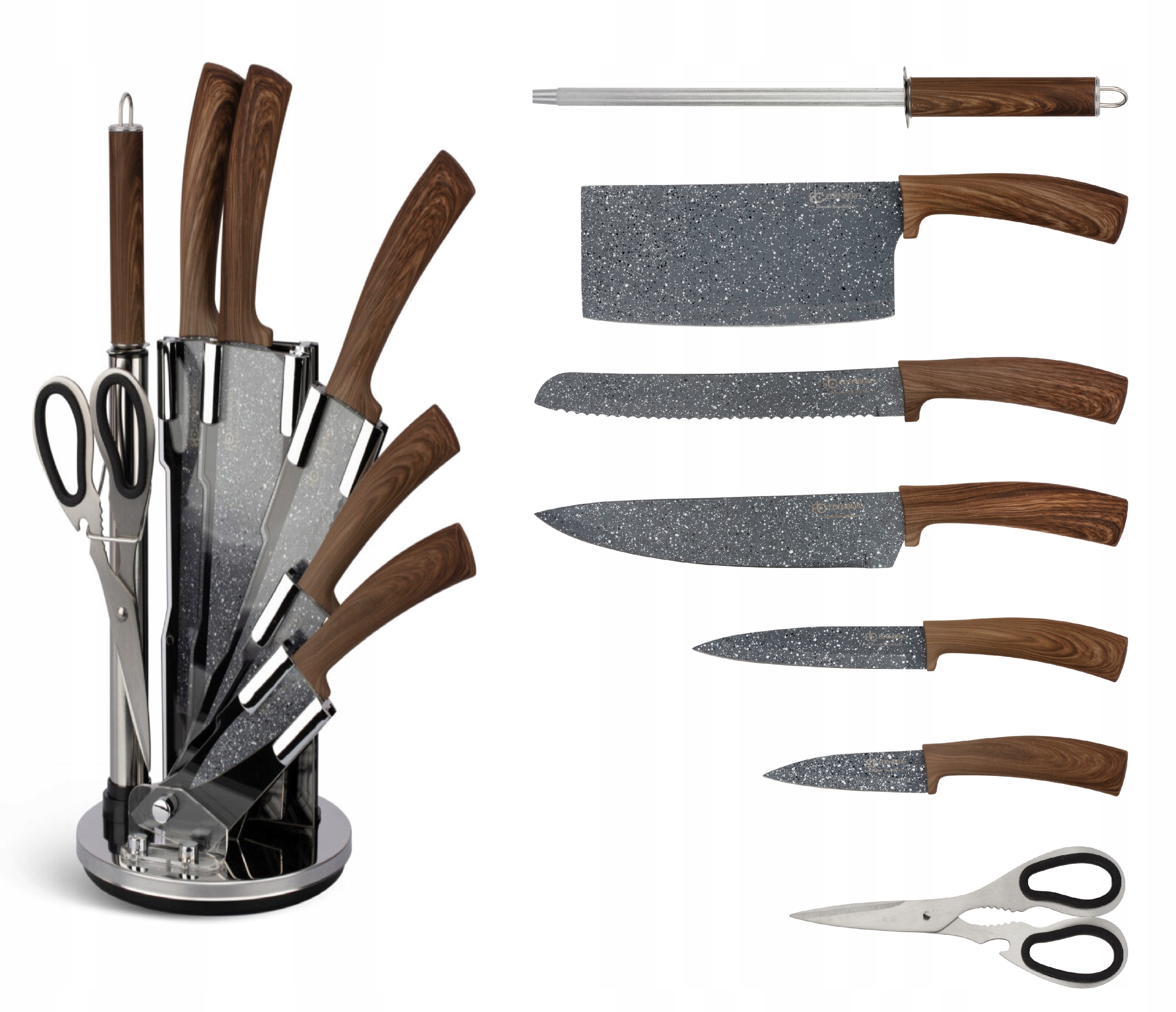 

8 Częściowy Zestaw Noży Ze Stojakiem Obrotowym